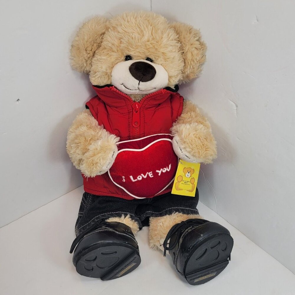 Build a Bear BAB Say It with Heart 15" Teddy Bear Stuffed Animal Plush Toy Rare - Picture 2 of 10